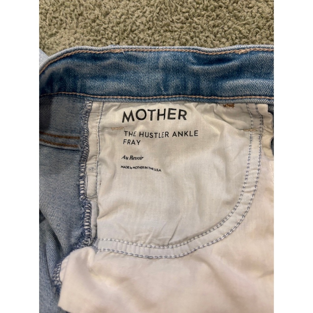 Mother The Hustler Superior Ankle Fray Au Revoir Light Wash Sz 29 High Rise - Picture 7 of 9